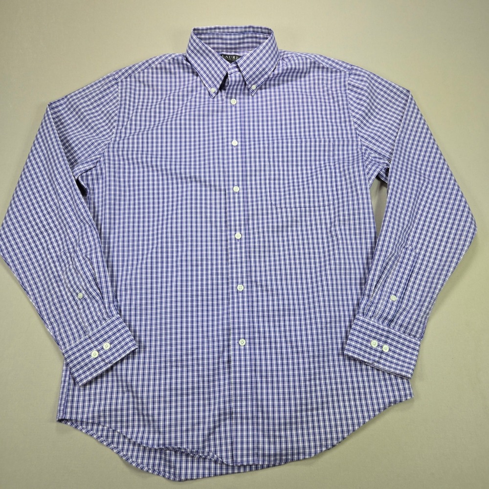 Lauren Ralph Lauren Black Label Men Gingham Check Stretch Dres Shirt Regular Fit